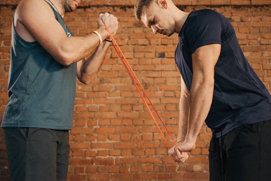 Physiotherapeut begleitet Patienten bei medizinischer Trainingstherapie