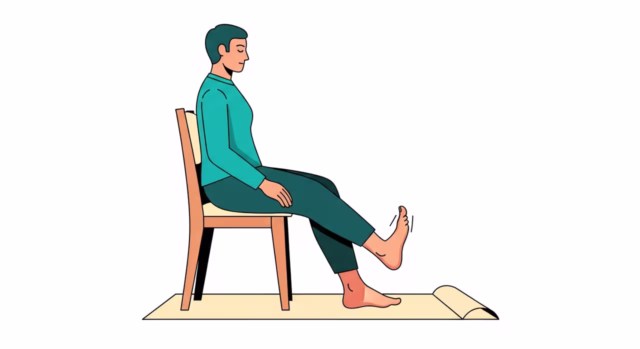 Illustration der Tibialis-anterior-Kräftigung bei Shin Splints: sitzend Zehen nach oben ziehen